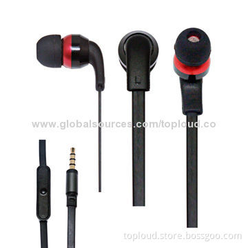 3.5mm Flat Cable Novelty Earphones with Mic, Shenzhen Manufacturer, 20Hz-20kHz Frequency Range